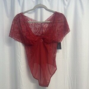 Wacoal Lifted in Luxury Red Lace Thong Bodysuit Large Sexy‎ Valentines Day